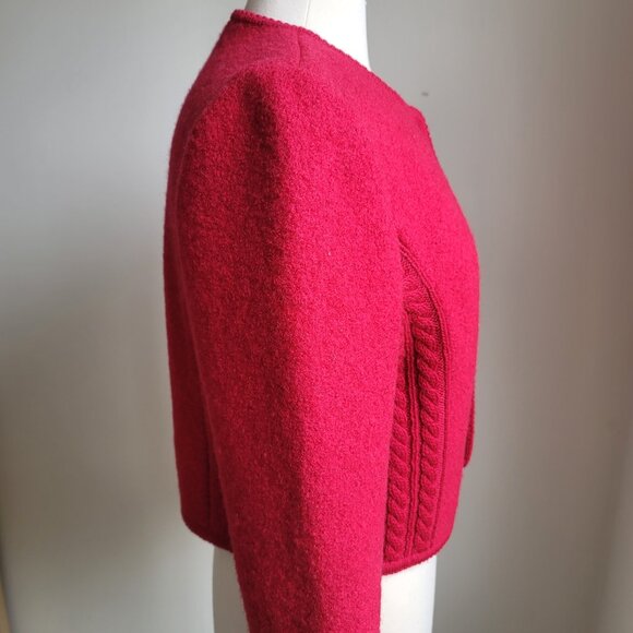 Vintage Jos. A. Bank Clothiers Pure Red Virgin Wool Silver Button Jacket Size 12 - Picture 5 of 16